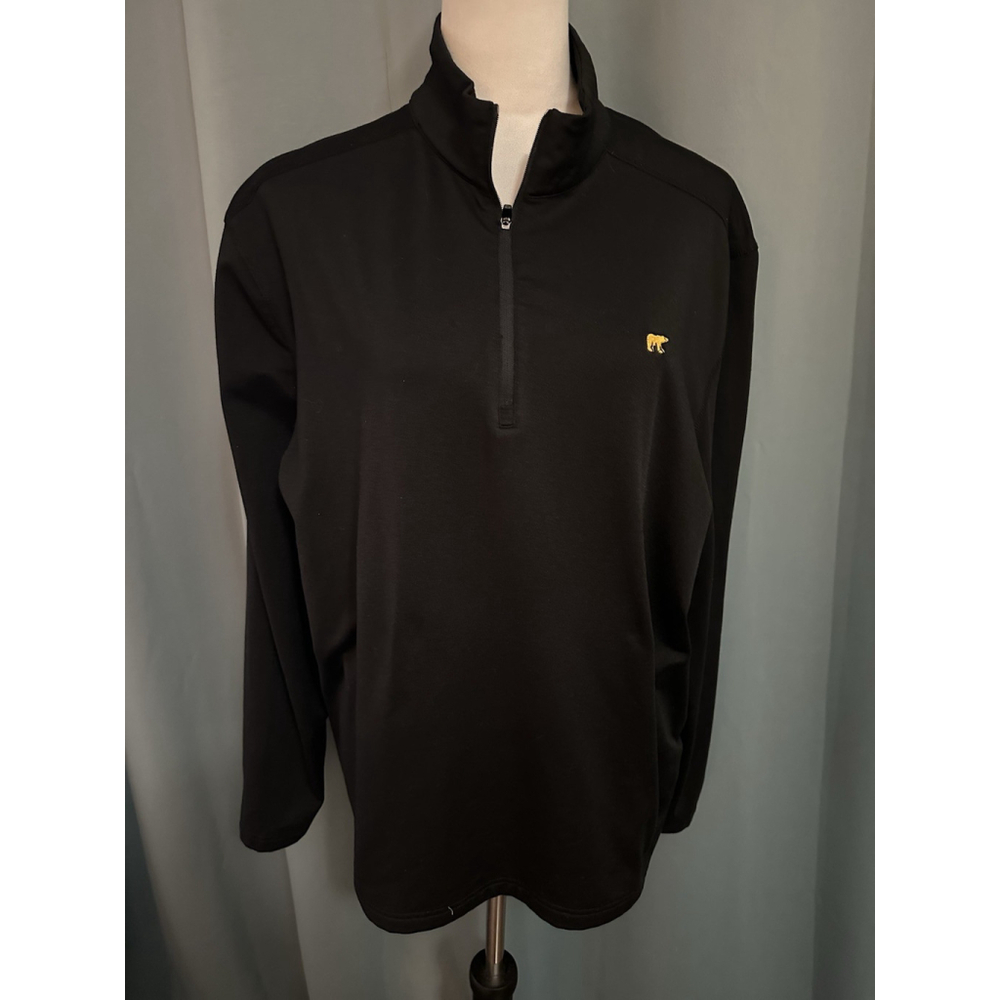 Jack Nicklaus Mens Medium Black Quarter Zip Pullover Golf Stretch Sweater